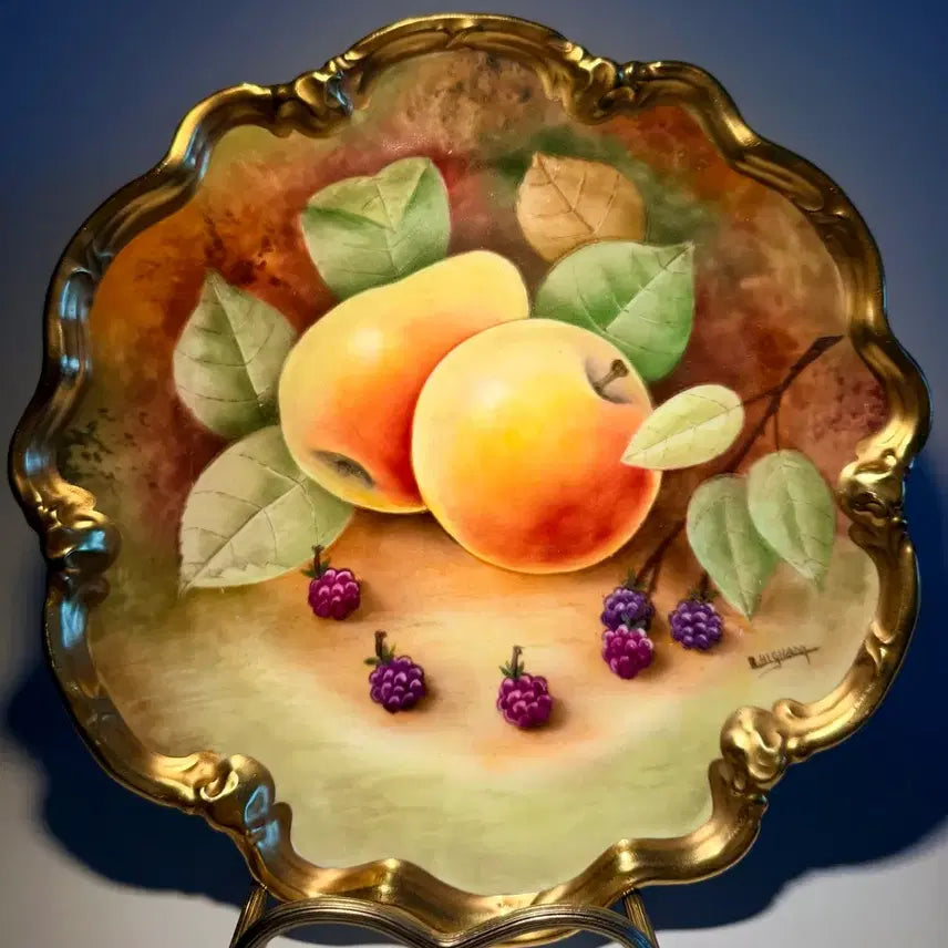 [BUNJANG] Colclough Fruit Hand-Painted Heavy Gold Rimmed Plate 23cm / 영국 콜포트 프룻 핸드페인팅(작가서명)헤비골드 접시23cm