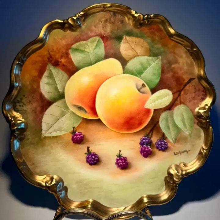 [BUNJANG] Colclough Fruit Hand-Painted Heavy Gold Rimmed Plate 23cm / 영국 콜포트 프룻 핸드페인팅(작가서명)헤비골드 접시23cm