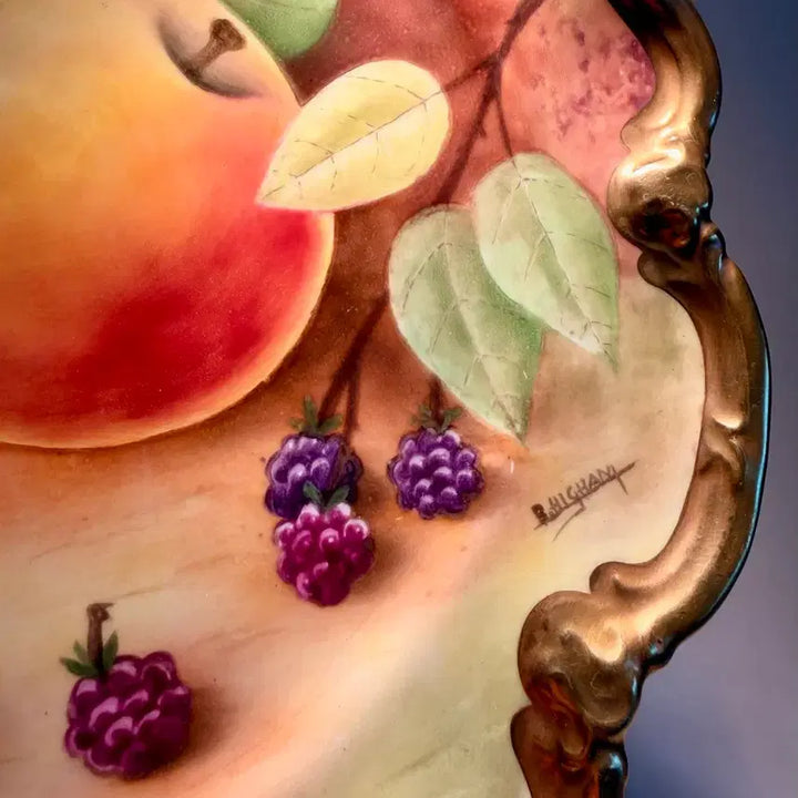 [BUNJANG] Colclough Fruit Hand-Painted Heavy Gold Rimmed Plate 23cm / 영국 콜포트 프룻 핸드페인팅(작가서명)헤비골드 접시23cm