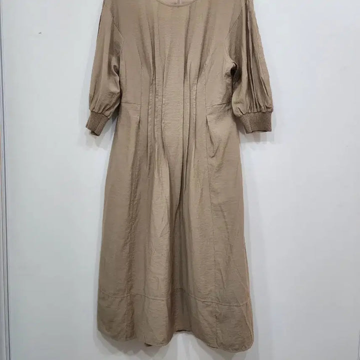 [BUNJANG] ON&amp;ON 7-Sleeve Puff Long Dress M Khaki / ON&amp;ON 7부 퍼프롱 원피스M