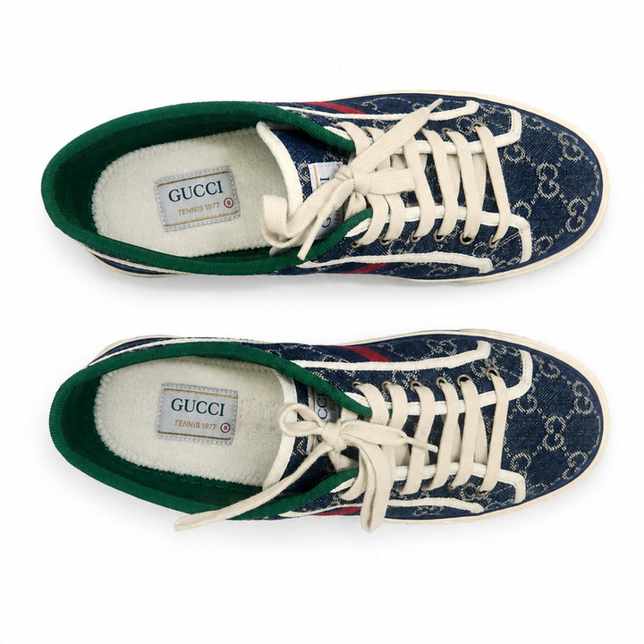 [BUNJANG] Gucci Tennis 1977 GG Denim Sneakers Blue / [구찌] 정품 테니스 1977 GG 데님 스니커즈 블루 / 새상품