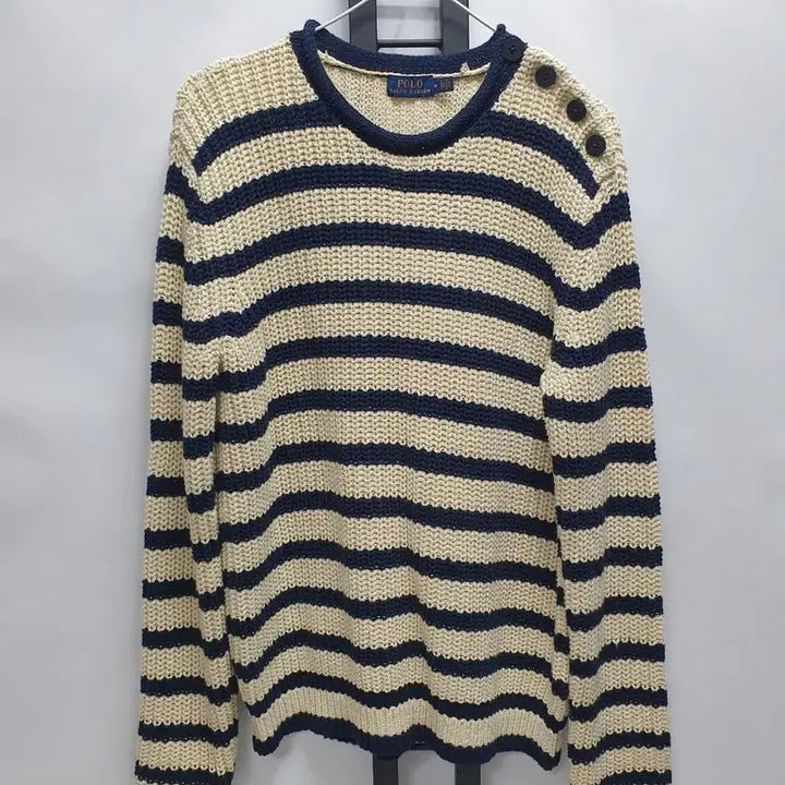 [BUNJANG] Polo Ralph Lauren Striped Cotton Sweater / 폴로 랄프로렌 니트 단가라 스트라이프 코튼 스웨터 k