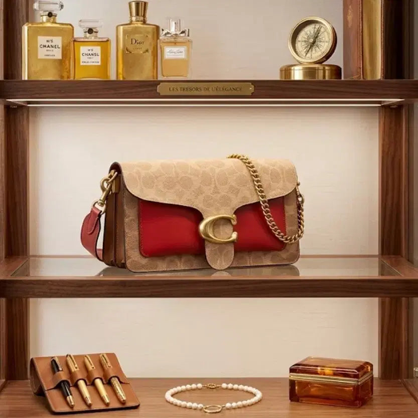 [BUNJANG] Coach Signature Shoulder Bag Red Brown / 코치 시그니처 숄더백 레드 브라운