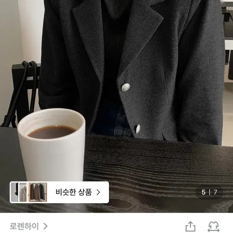 [BUNJANG] Laurenhi Single Wool Jacket Charcoal S / 로렌하이 싱글 자켓 차콜 S