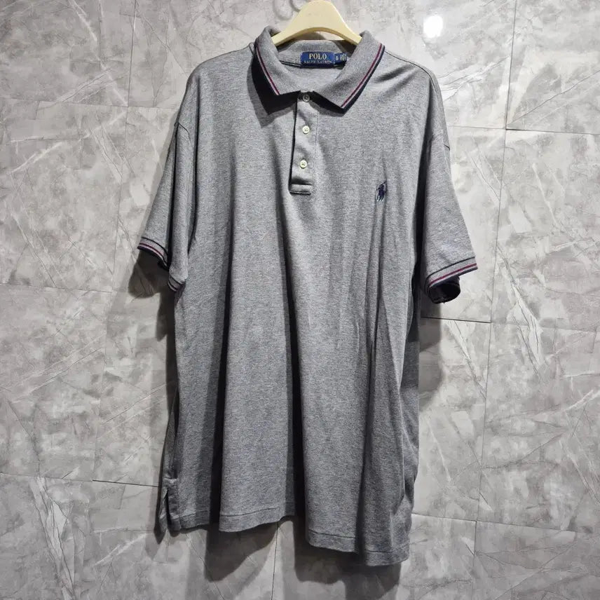 [BUNJANG] Polo Ralph Lauren Grey Short Sleeve Polo Shirt / 폴로 랄프로렌 회색 반팔 카라티