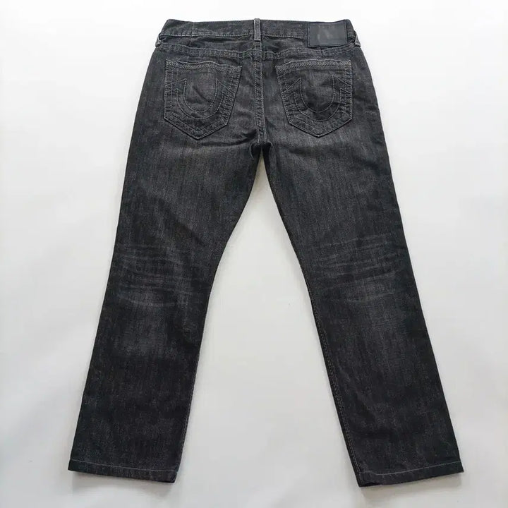 [BUNJANG] True Religion Vintage Black Denim Straight Leg Jeans Size 35 / 트루릴리젼 청바지 사이즈35 일자 흑청 빈티지 남자 남성 데님 B0409