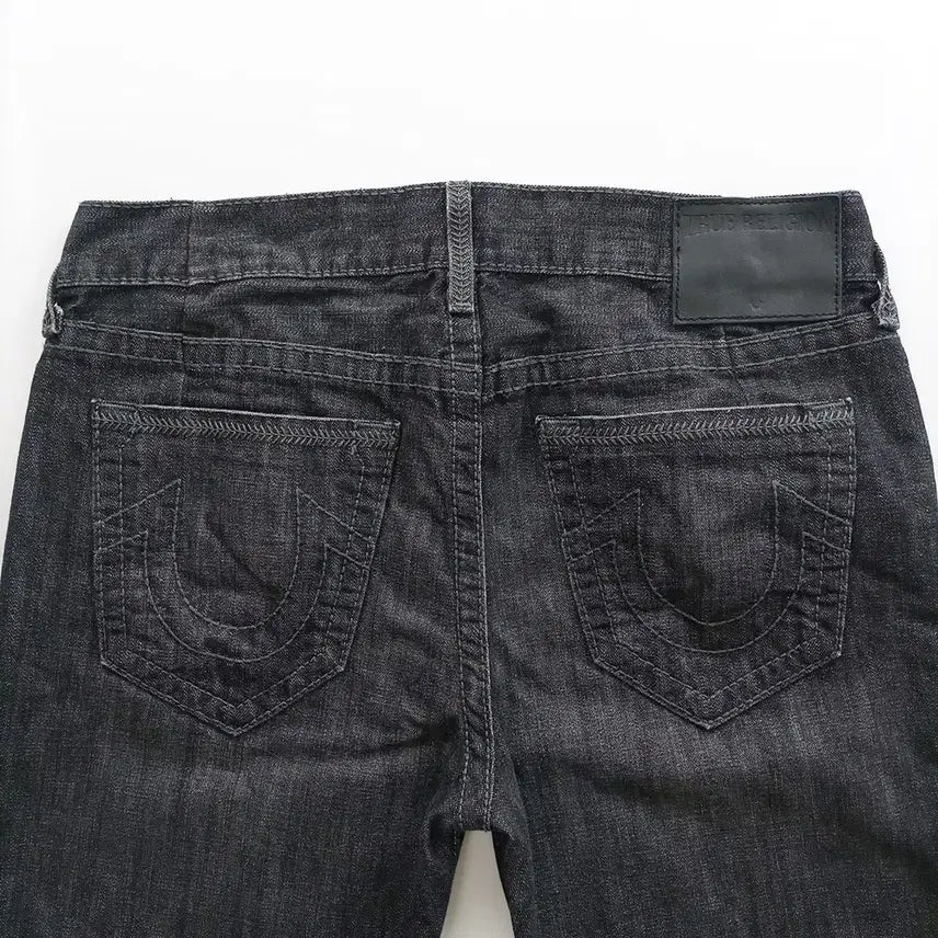 [BUNJANG] True Religion Vintage Black Denim Straight Leg Jeans Size 35 / 트루릴리젼 청바지 사이즈35 일자 흑청 빈티지 남자 남성 데님 B0409
