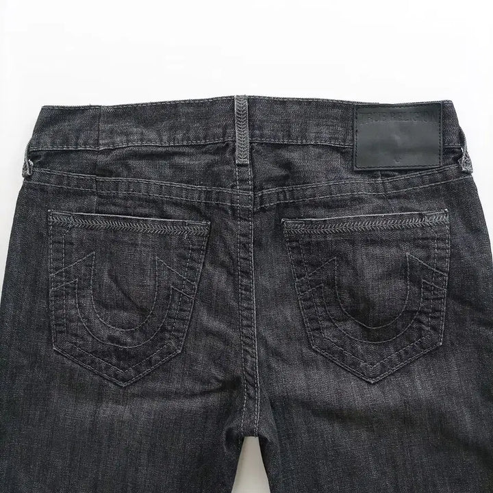 [BUNJANG] True Religion Vintage Black Denim Straight Leg Jeans Size 35 / 트루릴리젼 청바지 사이즈35 일자 흑청 빈티지 남자 남성 데님 B0409