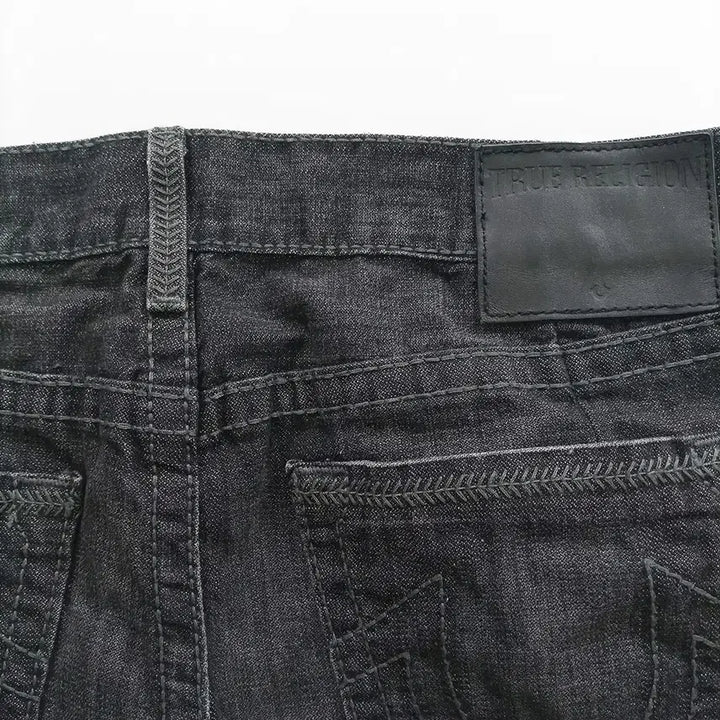 [BUNJANG] True Religion Vintage Black Denim Straight Leg Jeans Size 35 / 트루릴리젼 청바지 사이즈35 일자 흑청 빈티지 남자 남성 데님 B0409
