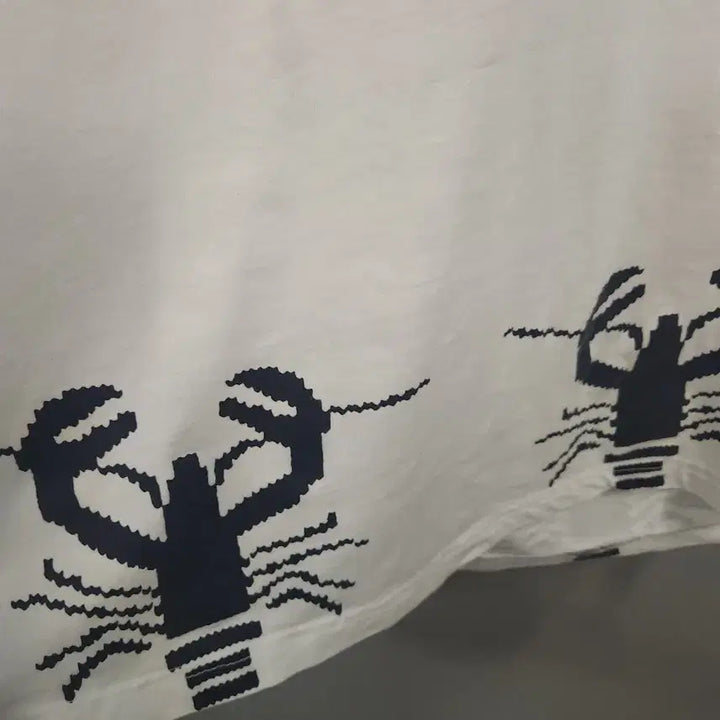[BUNJANG] Thom Browne White Lobster Embroidery Short Sleeve T-Shirt / 톰브라운 흰색 랍스터 자수 반팔 티셔츠