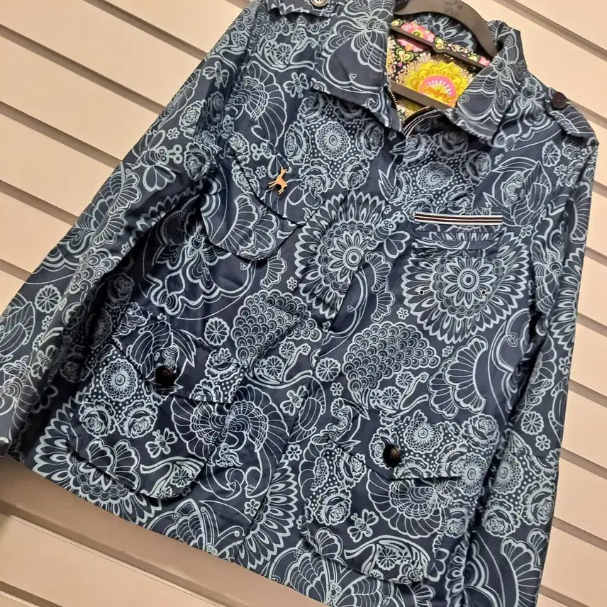 [BUNJANG] Flower Pattern Blue Jumper / 플라워 패턴 블루 점퍼 작77 옷장꾸미기