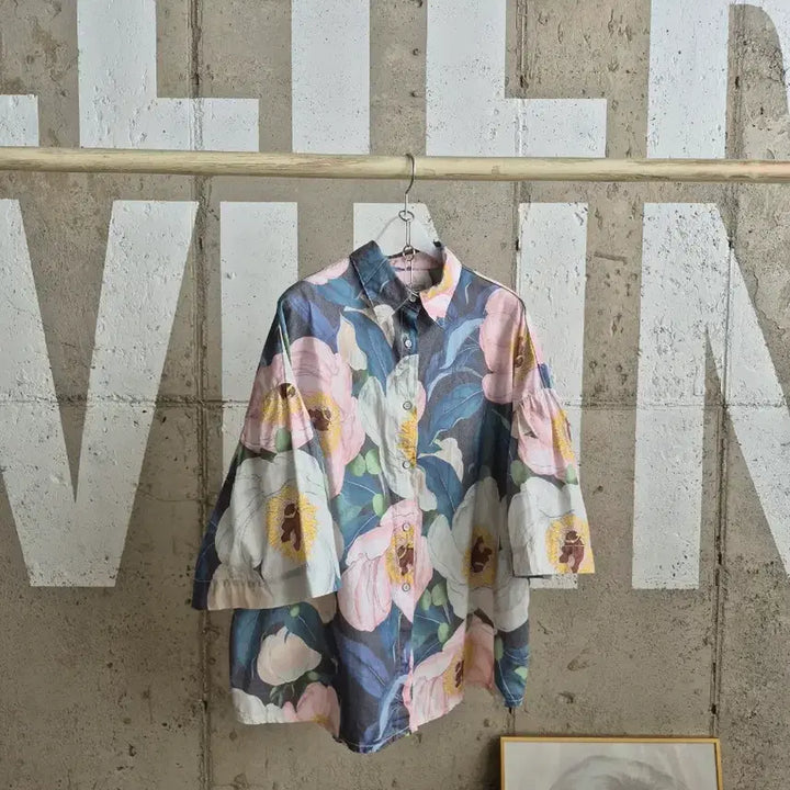 [BUNJANG] 4N5 Flower Pattern Shirt Blouse / 고퀄)4N5 플라워패턴 셔츠블라우스
