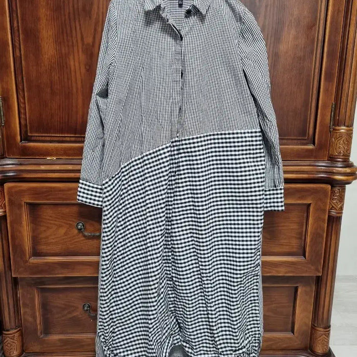 [BUNJANG] Zara Gingham Check Long Shirt Dress / 자라 깅엄체크 롱 셔츠 원피스