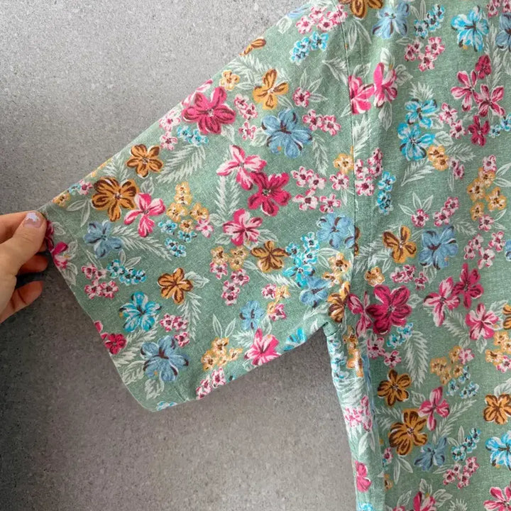 [BUNJANG] Tommy Hilfiger Flower Pattern Cotton Shirt Men&