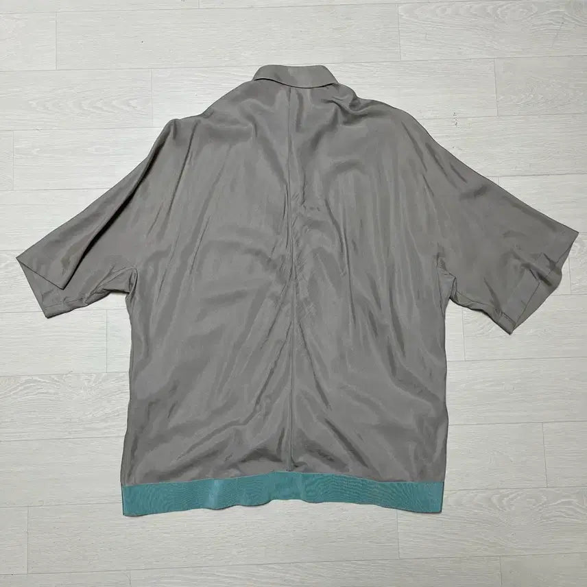 [BUNJANG] Haider Ackermann Silk Blend Kimono Half Shirt Grey / 하이더아커만 기모노 그레이 실크 배색 하프 셔츠