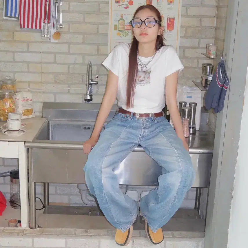 [BUNJANG] Arpette x Bella Boyoung Vintage Style T-Shirt (Size S) / [S] 아옵트 x 벨라우영 빈티지 스타일 티셔츠