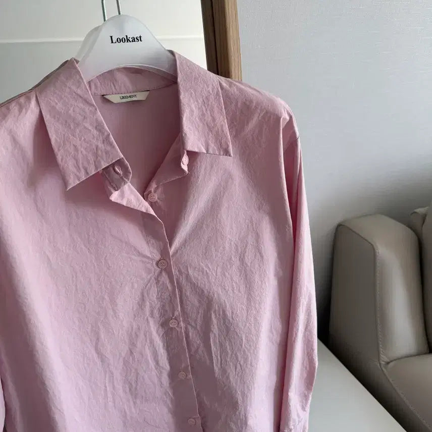 [BUNJANG] Like You Pink Cotton Shirt / 라이크유 핑크 코튼 셔츠