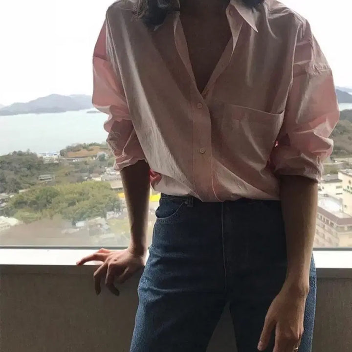 [BUNJANG] URBANIC30 VERONIQUE Shirt Pink / URBANIC 30 얼바닉30 VERONIQUE 베로니크 셔츠