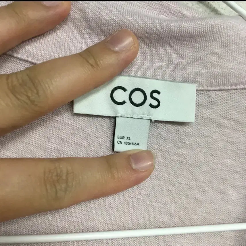 [BUNJANG] COS Linen Blend Collar T-shirt Pink (100-105) / COS 코스 린넨 혼방 카라 티셔츠 핑크(100-105)