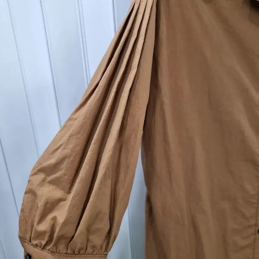 [BUNJANG] Brown Long Shirt Dress Free Size / 브라운 셔츠 원피스 롱 Free사이즈