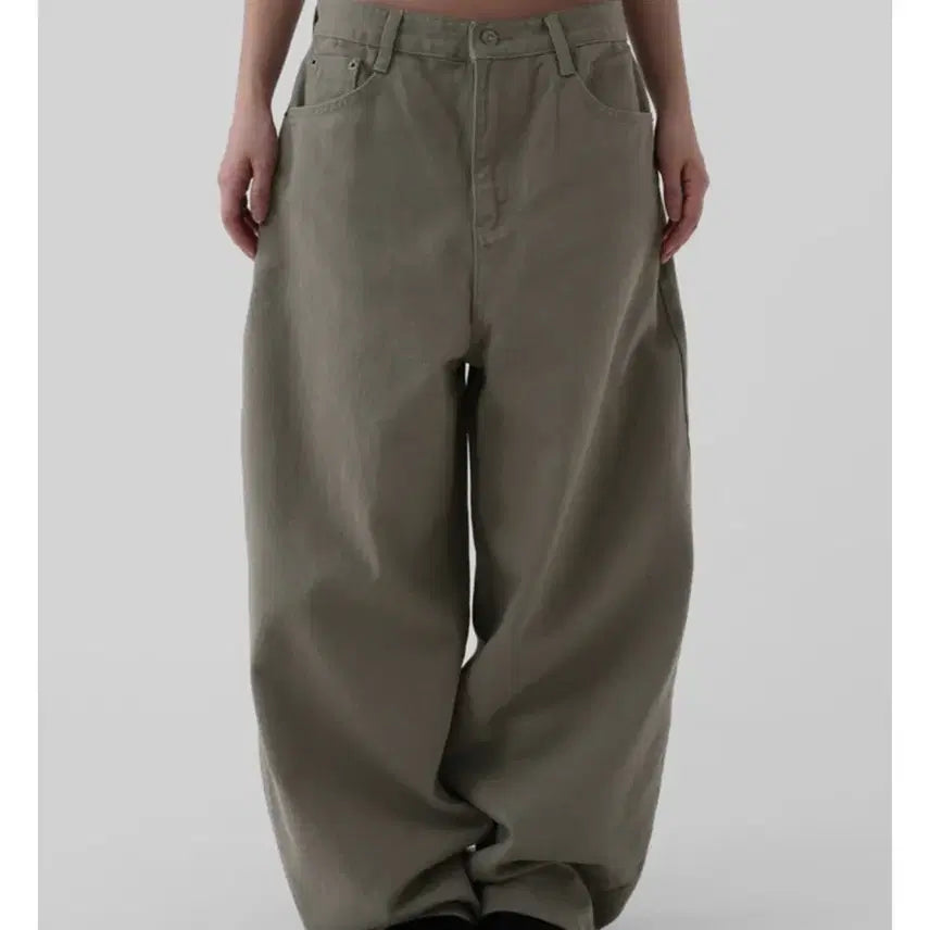 [BUNJANG] Autumn Work Curved Pants Khaki S / 어텀 워크커브드팬츠 카키 S
