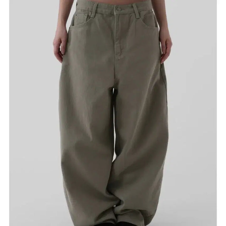 [BUNJANG] Autumn Work Curved Pants Khaki S / 어텀 워크커브드팬츠 카키 S