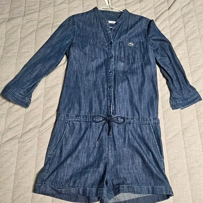 [BUNJANG] Lacoste Denim Romper Jumpsuit Size 34 / 라코스테 데님 롬퍼 점프수트 34