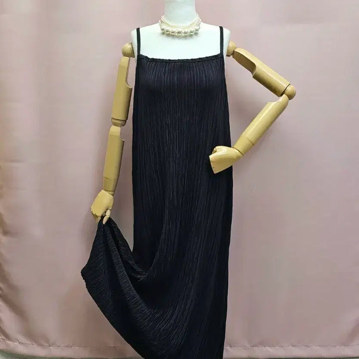 [BUNJANG] OSE Pleated Strap Bustier Long Dress / 오세 플리츠 끈 뷔스티에 롱원피스