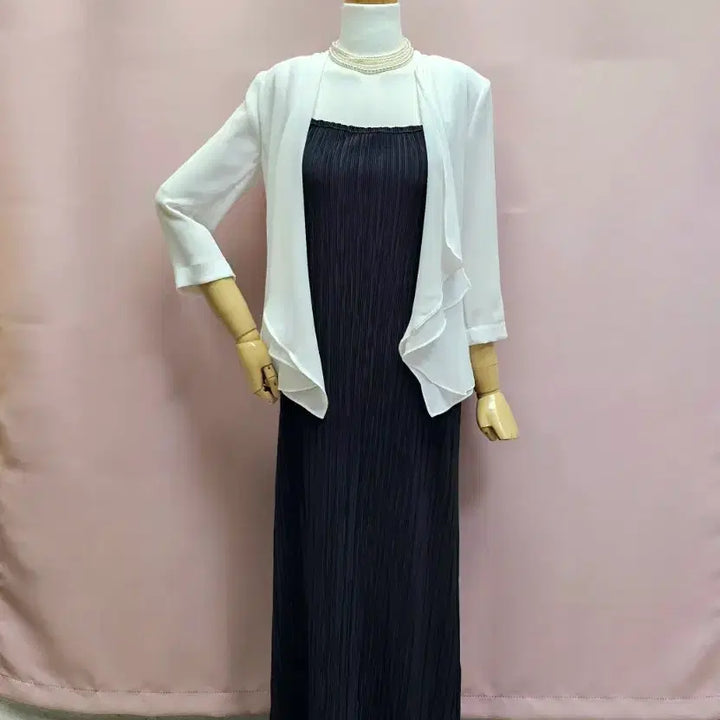 [BUNJANG] OSE Pleated Strap Bustier Long Dress / 오세 플리츠 끈 뷔스티에 롱원피스