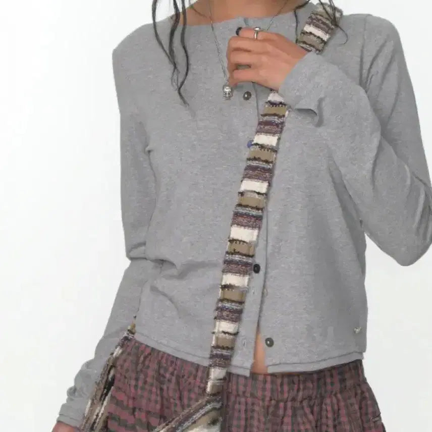 [BUNJANG] KOSEIO Row Edge Cardigan Melange Grey / 코이세이오 로우엣지 가디건 멜란지 그레이