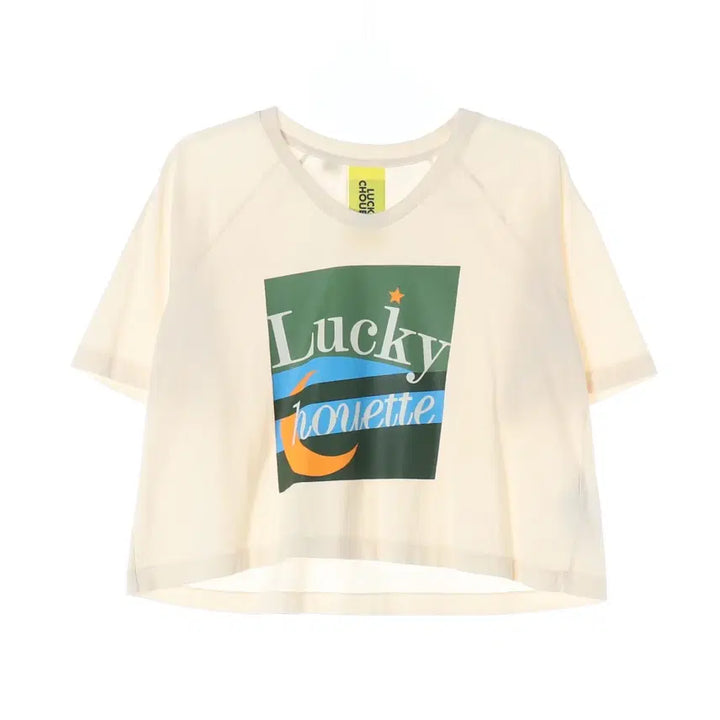 [BUNJANG] Lucky Chouette Cotton Short Sleeve T-Shirt Size 36 / 럭키슈에뜨 반팔티셔츠 36 사이즈