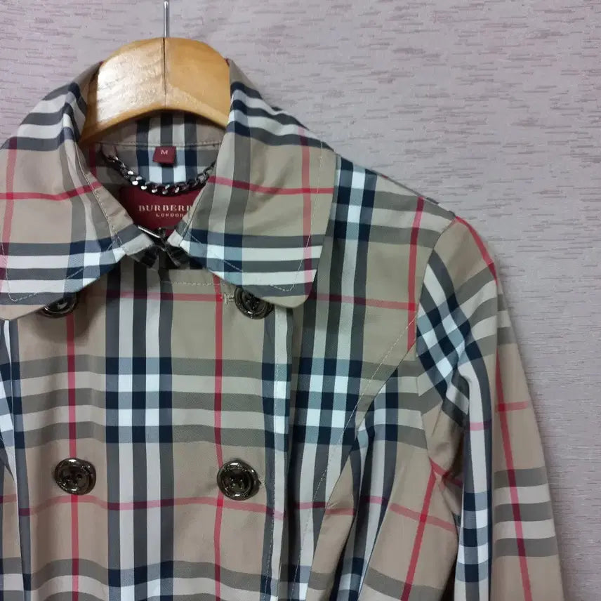 [BUNJANG] Beige Check Belted Trench Coat - Women&