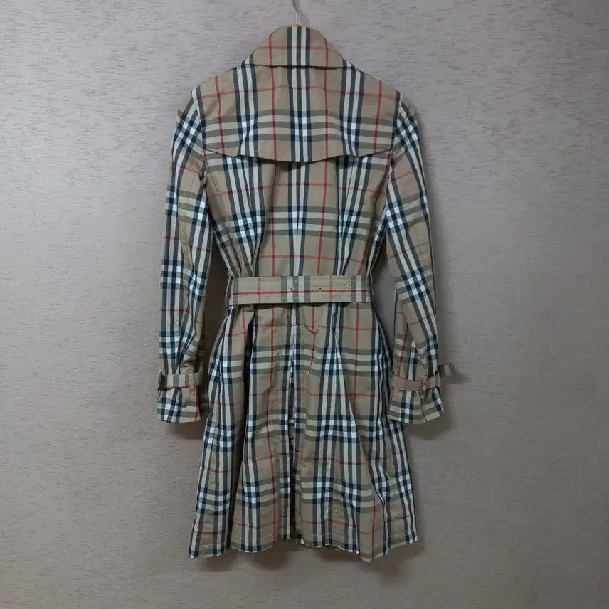 [BUNJANG] Beige Check Belted Trench Coat - Women&