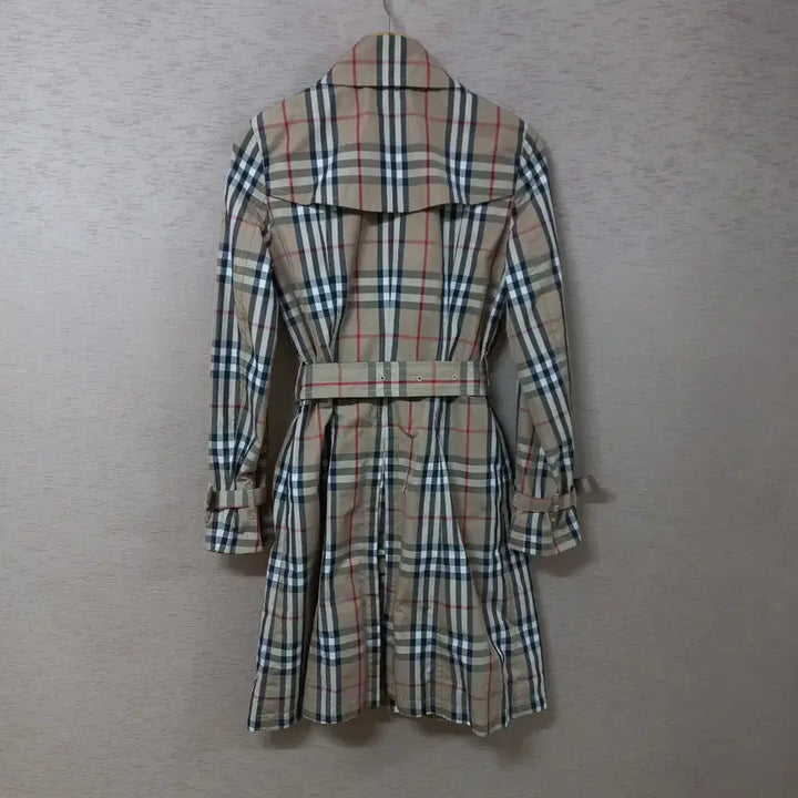 [BUNJANG] Beige Check Belted Trench Coat - Women&
