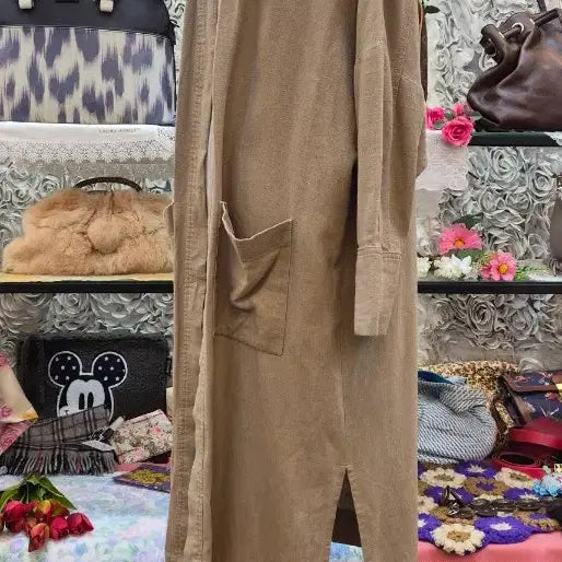 [BUNJANG] SEVENDAYS SUNDAY Rayon Linen Blend Maxi Long Cardigan / SEVENDAYS SUNDAY 마 혼방 맥시 롱가디건 55 66 77