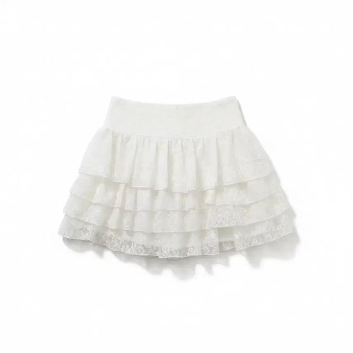 [BUNJANG] INGNI Lace Mini Skirt White / INGNI 레이스 화이트 캉캉 미니스커트