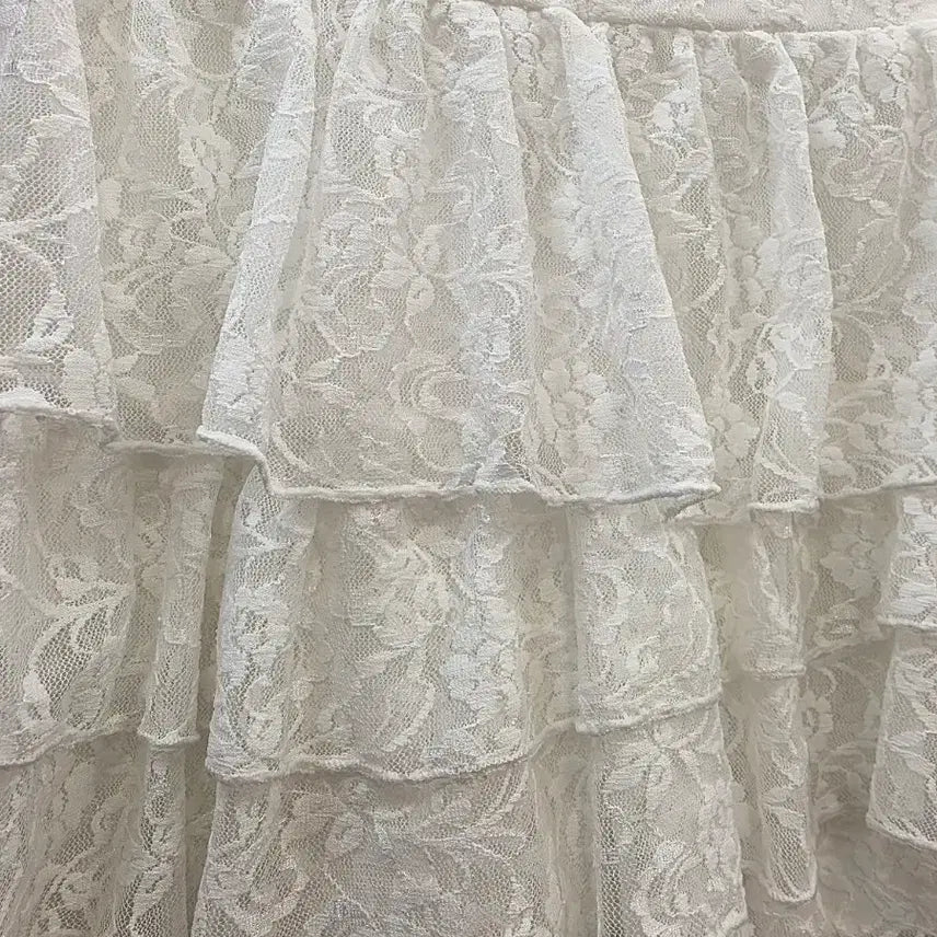 [BUNJANG] INGNI Lace Mini Skirt White / INGNI 레이스 화이트 캉캉 미니스커트