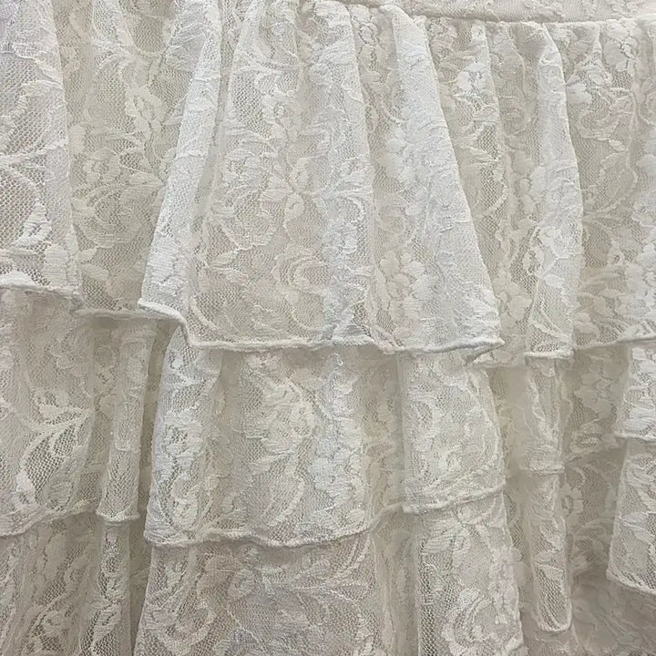 [BUNJANG] INGNI Lace Mini Skirt White / INGNI 레이스 화이트 캉캉 미니스커트