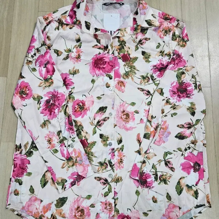 [BUNJANG] ZARA Satin Floral Blouse - Medium / [ZARA] 자라 새틴 플로랄 블라우스 M 새상품