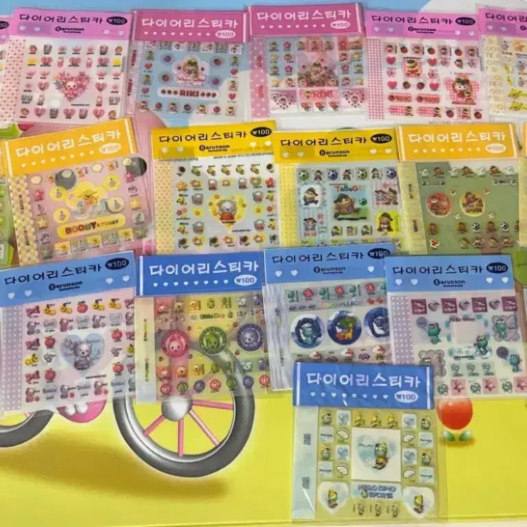 [BUNJANG] Bareunson Kkoma Ttorae Diary Sticker Bundle Set / 고전문구 바른손 꼬마또래 다이어리 스티커 일괄판매
