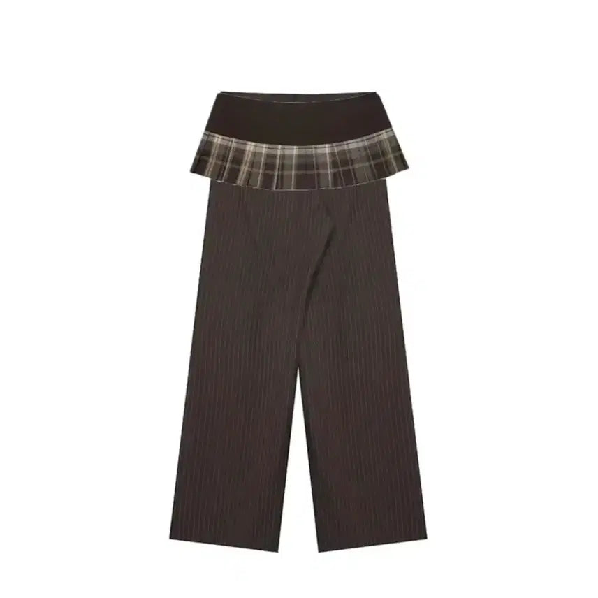 [BUNJANG] LATIGEN Check Pants Skirt (Brown) / 라티젠 체크 팬츠 스커 (브라운)