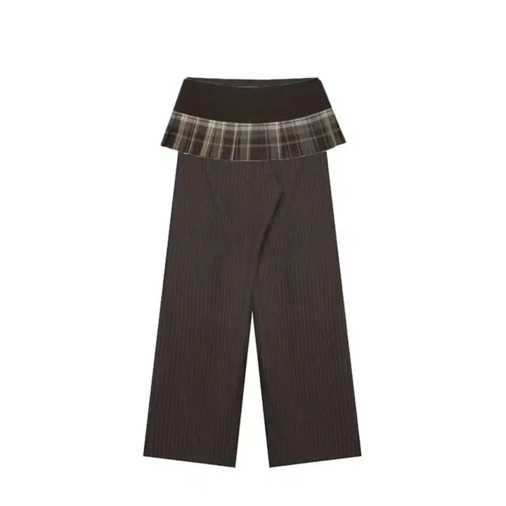[BUNJANG] LATIGEN Check Pants Skirt (Brown) / 라티젠 체크 팬츠 스커 (브라운)