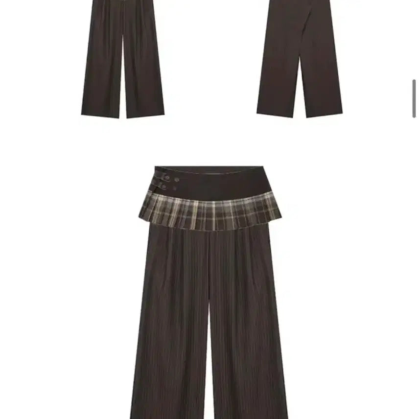 [BUNJANG] LATIGEN Check Pants Skirt (Brown) / 라티젠 체크 팬츠 스커 (브라운)