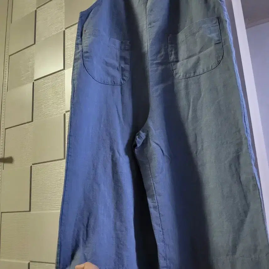 [BUNJANG] Blue Linen Jumpsuit / 청색 마 점프수트