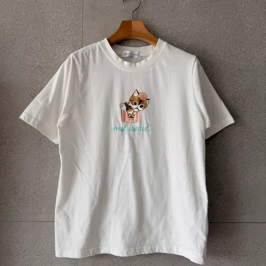 [BUNJANG] MOHOOSAND Cat Short Sleeve T-Shirt White Women&