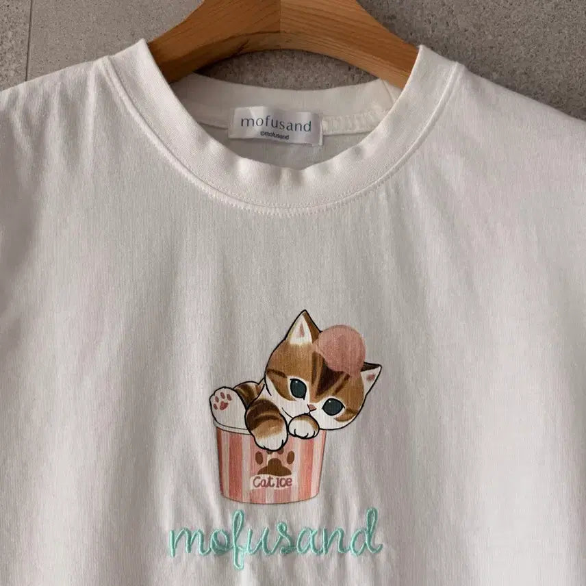 [BUNJANG] MOHOOSAND Cat Short Sleeve T-Shirt White Women&