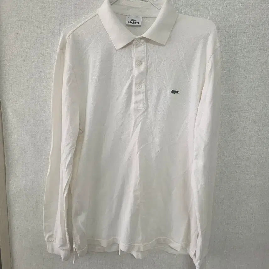 [BUNJANG] Lacoste White Long Sleeve Polo T-Shirt / 라코스테 화이트 긴팔 폴로티셔츠