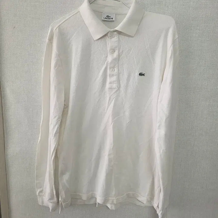 [BUNJANG] Lacoste White Long Sleeve Polo T-Shirt / 라코스테 화이트 긴팔 폴로티셔츠