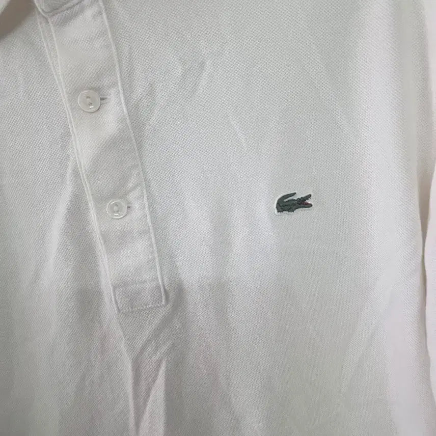 [BUNJANG] Lacoste White Long Sleeve Polo T-Shirt / 라코스테 화이트 긴팔 폴로티셔츠