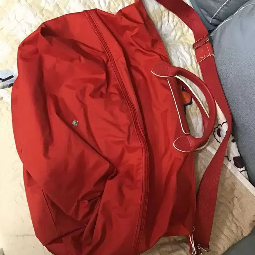 [BUNJANG] Longchamp Le Pliage Green Duffle Bag Red XL / 롱샴 르 플리아쥬 그린 더플백 레드xl